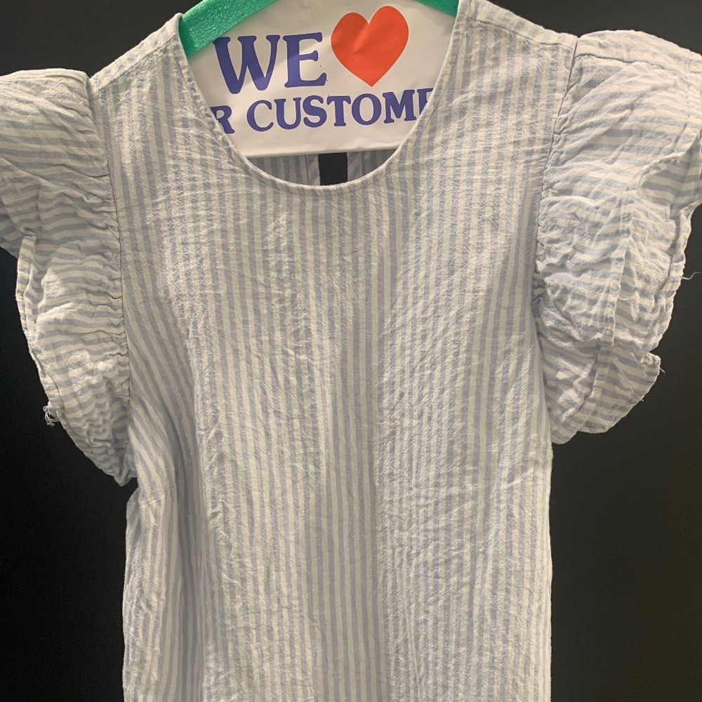 Baby blue pinstripe top